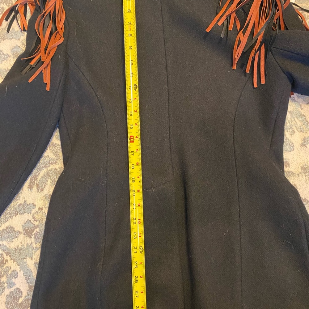 Vintage 90's Double D Brand fringed black wool military Calvary jacket - Picture 7 of 8